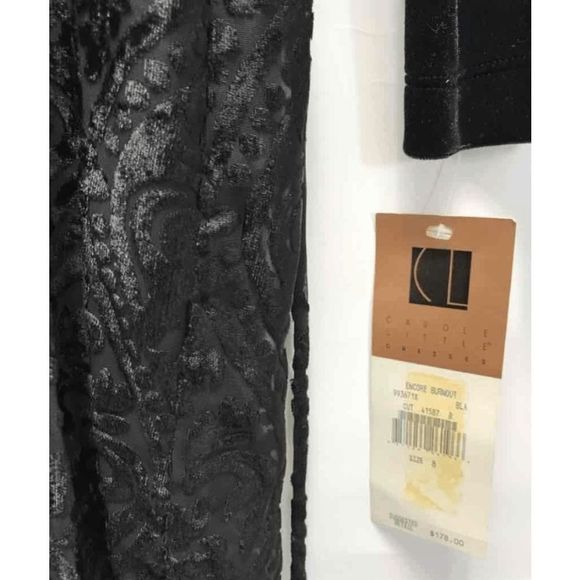 Carole Little NWT Black Long Velvet Overlay Wrap Maxi Dress - Size 8, MSRP $178 - Picture 4 of 15
